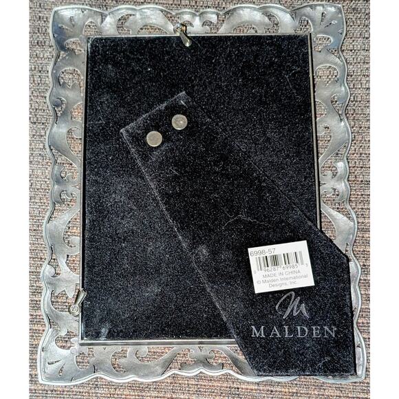 5 X 7 Picture Frame Malden Int. Silver Tone Art Deco Leaf Rococo Free Standing - Picture 2 of 6